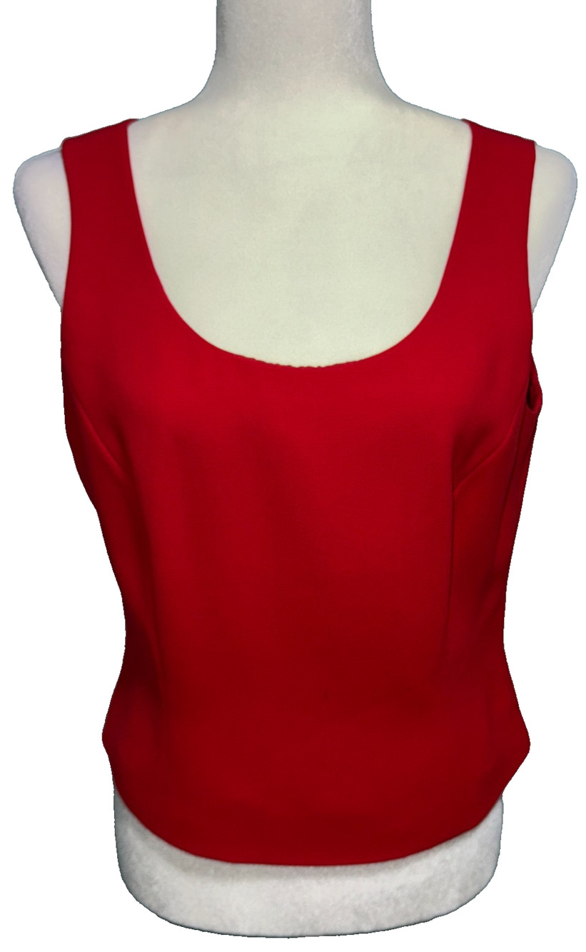 Tahari ASL Women 10P Blouse Minimalist Classic Staple Lined Side Zip Sleeveless
